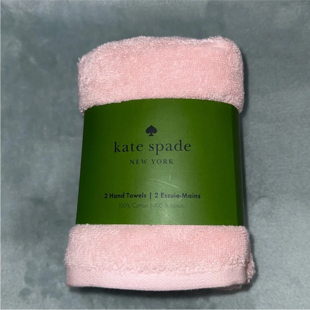 kate spade Soft Pink Cotton Hand Towels - Set of 2